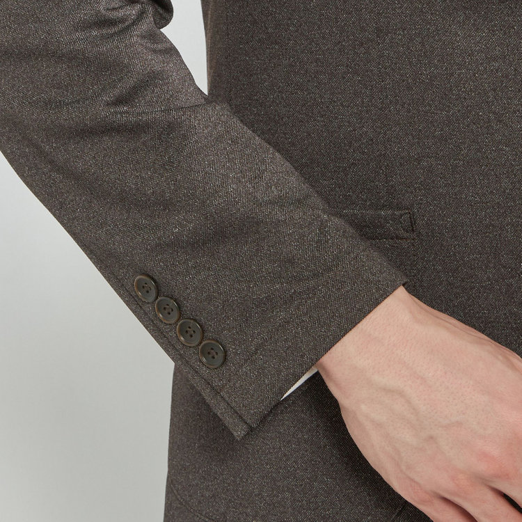 シルバーライン 【CLASSICO TAPERED】【春夏】2釦シングルジャケット/ブラウン/パッチポケット/4S SUSTAINABILITY&ECOLOGY FABRIC 茶濃色