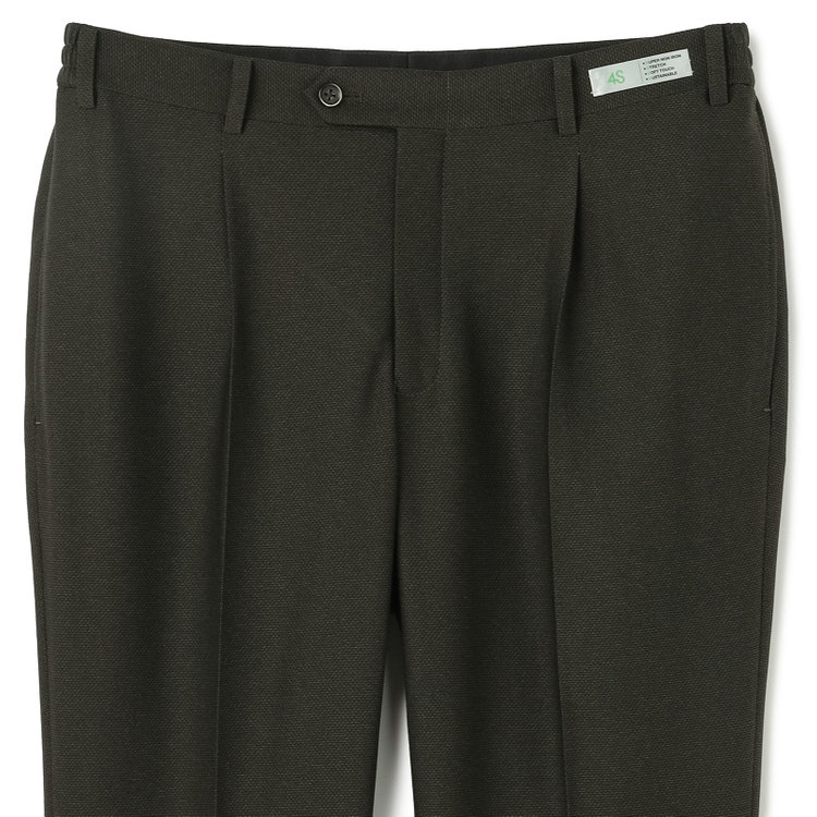 シルバーライン 【CLASSICO TAPERED】【春夏】1タックテーパードパンツ/カーキ/ウエストシャーリング仕様/4S SUSTAINABILITY&ECOLOGY FABRIC/※裾直し必要 緑濃色