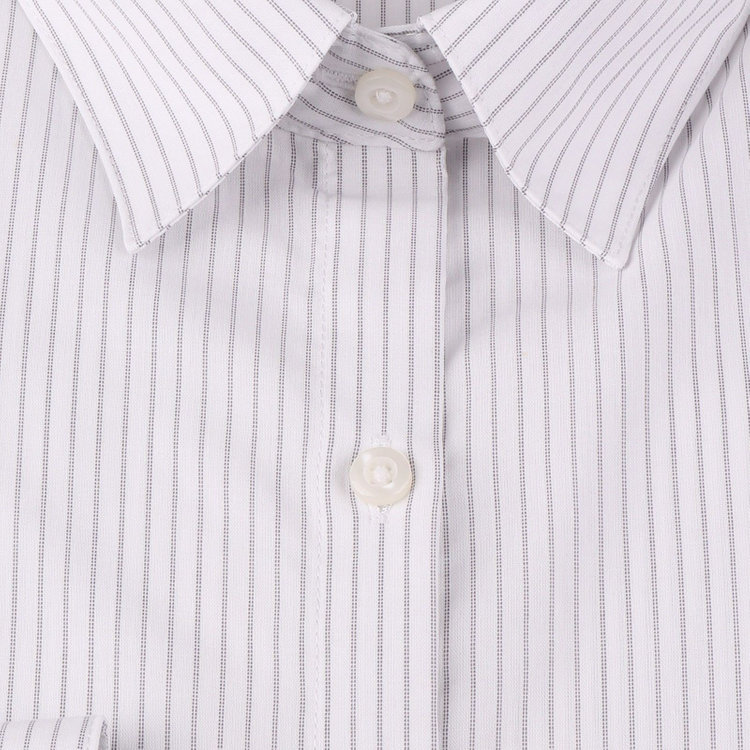 シルバーライン 【WEB限定/OUTLET】【SL/長袖】レギュラーカラーブラウス/ホワイト×ストライプ ホワイト系(白)