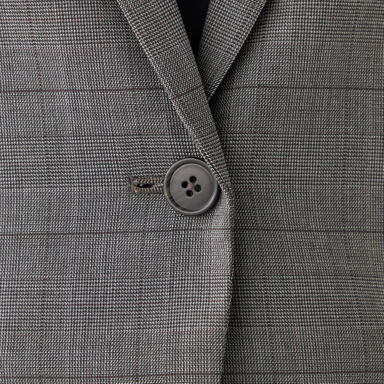 シルバーライン 【SL】【年間】1釦シングル 2Way スカート&パンツスーツ/グレー×チェック/ウエストシャーリング仕様/ウォッシャブル/※パンツ裾上げ済仕様 グレー中間