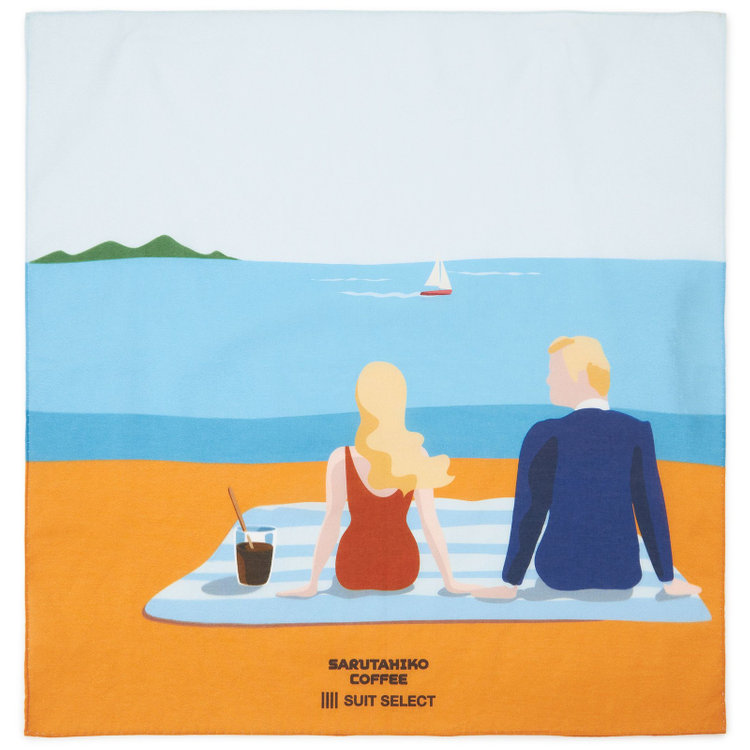 スーツセレクト ハンカチ/ビーチ/SARUTAHIKO COFFEE 青中間