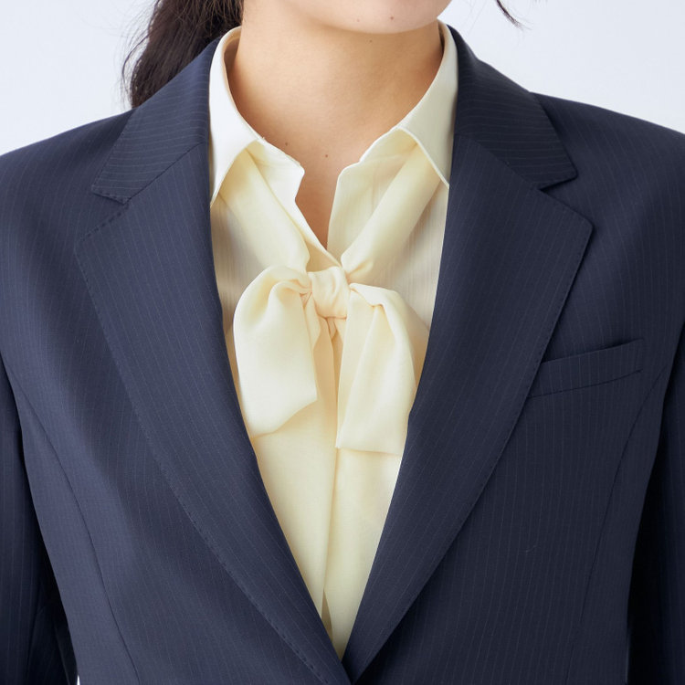 スーツセレクト 【SUIT SELECT×Samantha Thavasa】【年間】1釦ジャケット/ネイビー×ストライプ/4S/マシンウォシャブル 紺中間