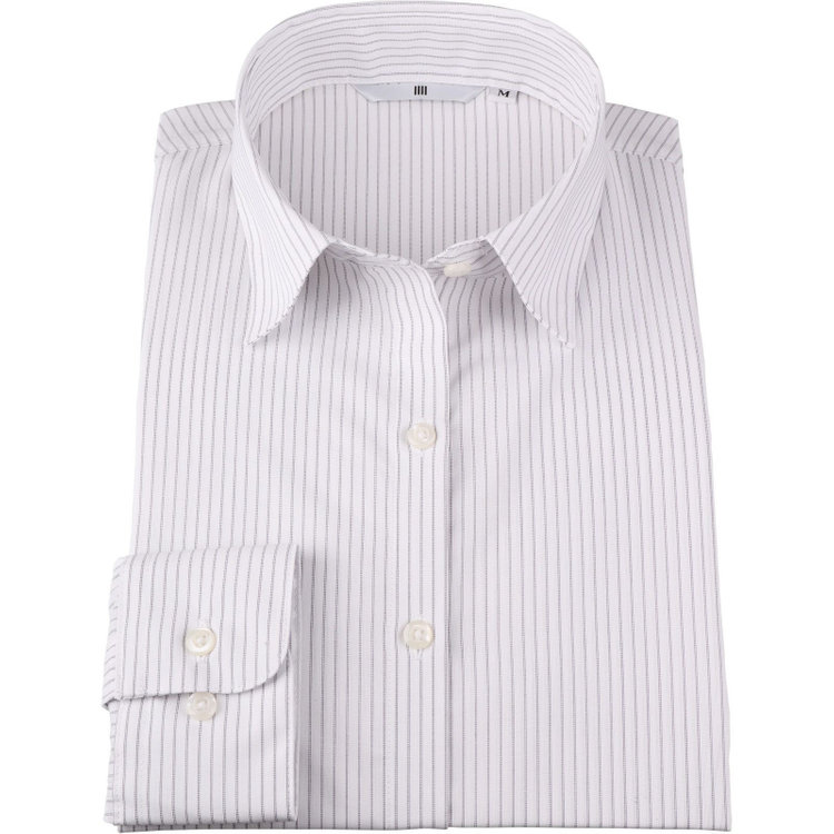 シルバーライン 【WEB限定/OUTLET】【SL/長袖】レギュラーカラーブラウス/ホワイト×ストライプ ホワイト系(白)