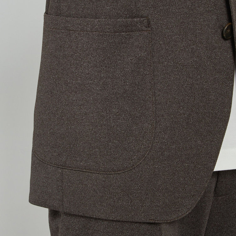 シルバーライン 【CLASSICO TAPERED】【春夏】2釦シングルジャケット/ブラウン/パッチポケット/4S SUSTAINABILITY&ECOLOGY FABRIC 茶濃色