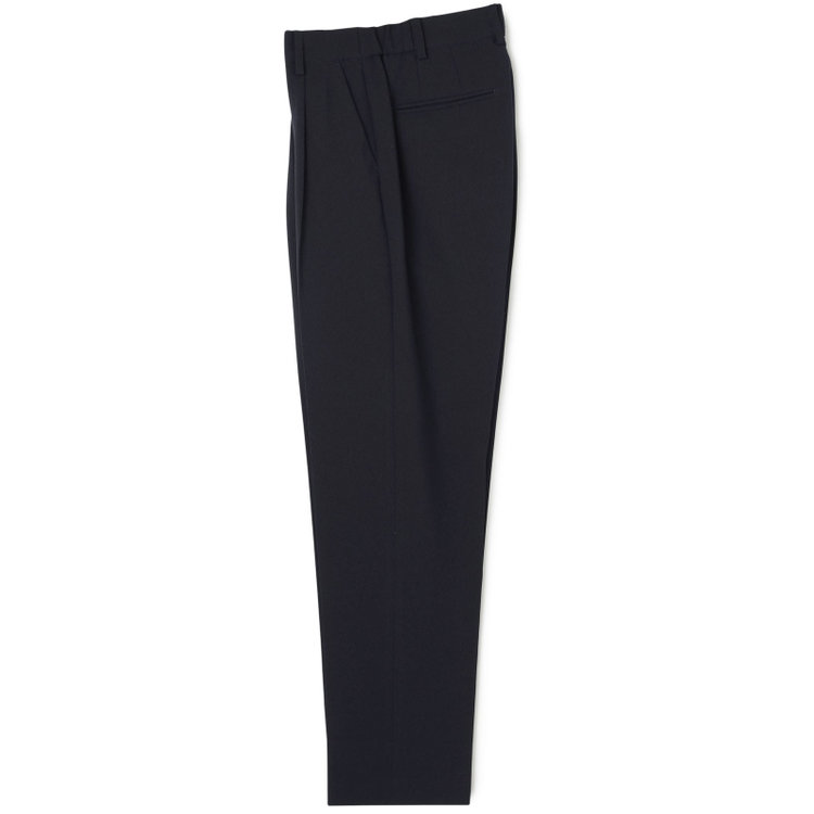 シルバーライン 【RELAX TAPERED】【年間】ノーカラー ホック留めパンツスーツ/ネイビー/ウエストシャーリング仕様/ウォッシャブル/※パンツ裾上げ済仕様 紺濃色