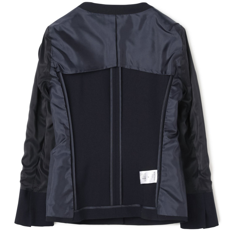 シルバーライン 【RELAX TAPERED】【年間】ノーカラー ホック留めパンツスーツ/ネイビー/ウエストシャーリング仕様/ウォッシャブル/※パンツ裾上げ済仕様 紺濃色