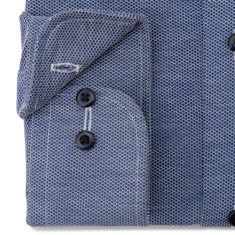 ブラックライン 【発送在庫あり】【BLACK LINE】ホリゾンタルワイドワイシャツ/ネイビー×ドビー/「4S HONEYCOMB MESH」スーパーノンアイロン・ストレッチ 紺中間