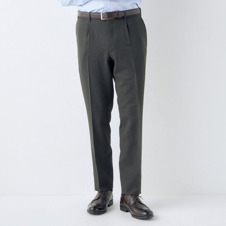 シルバーライン 【CLASSICO TAPERED】【春夏】1タックテーパードパンツ/カーキ/ウエストムーブ仕様/4S SUSTAINABILITY&ECOLOGY FABRIC/※裾上げ済仕様 緑濃色