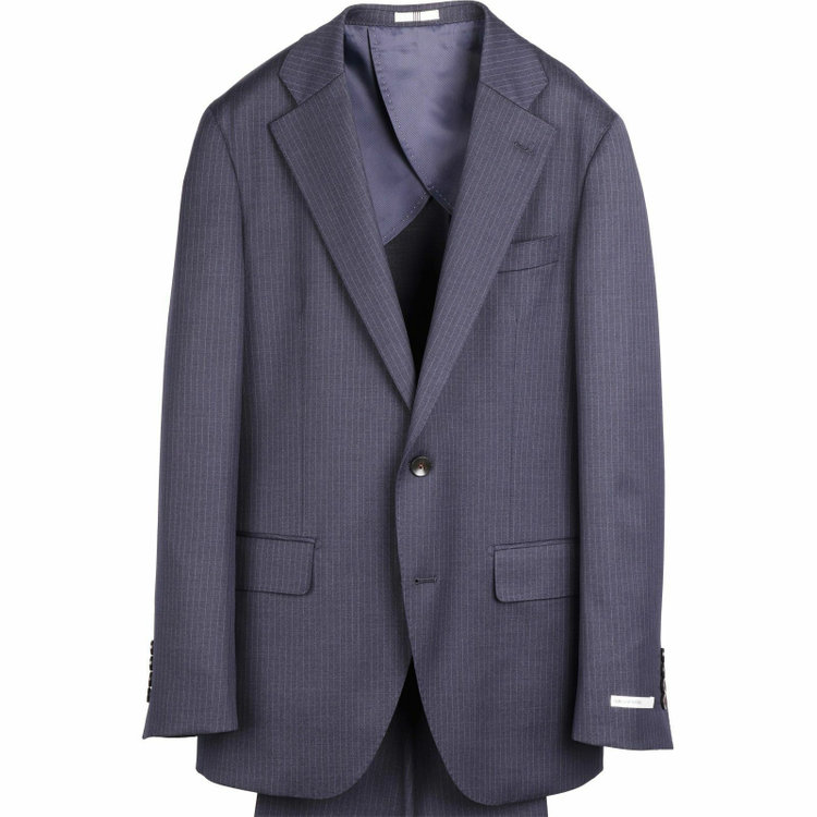 スーツセレクト 【WEB限定/OUTLET】【CLASSICO TAPERED】【秋冬】2釦シングルスーツ 1タック/ネイビー×ストライプ/ストレッチ ネイビー系(紺)