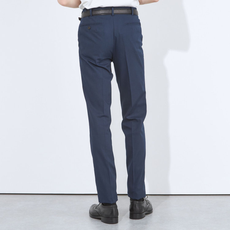 SUIT SELECT　アウトレット 【WEB限定/OUTLET/汚れ・キズ等有】【CLASSICO TAPERED】【春夏】1タックテーパードパンツ/ネイビー/ウエストムーブ仕様/「FREEZETECH 氷撃」冷感PRINT/※裾直し必要 紺中間