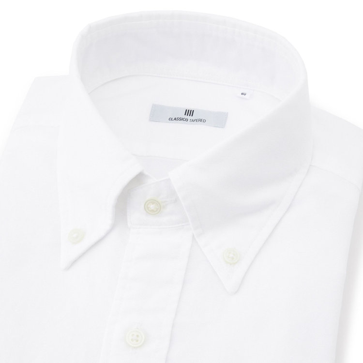 シルバーライン 【CLASSICO TAPERED】ボタンダウンドレスワイシャツ/ホワイト 白