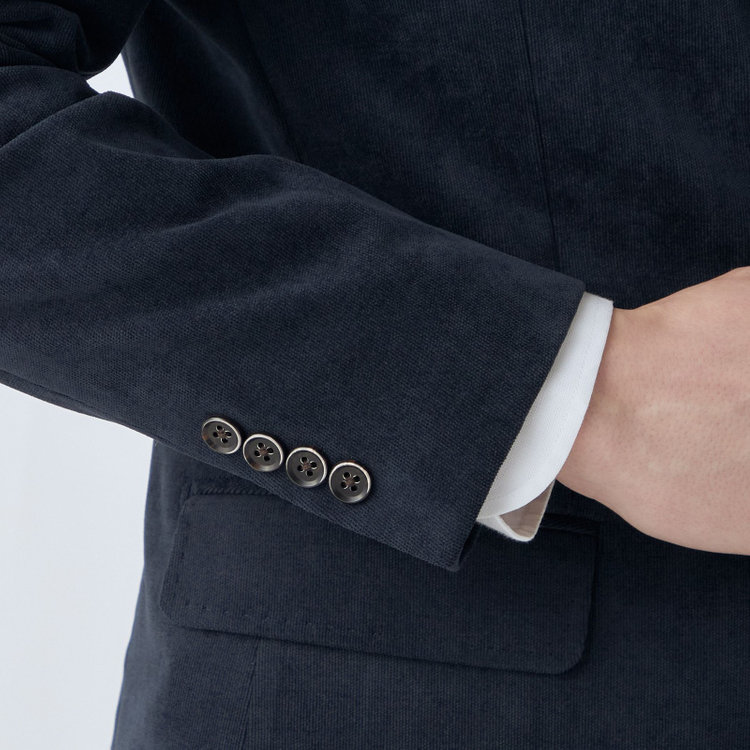 シルバーライン 【CLASSICO TAPERED】【秋冬】2釦ジャケット/ネイビー×コーデュロイ/4S SUSTAINABILITY&ECOLOGY FABRIC 紺濃色