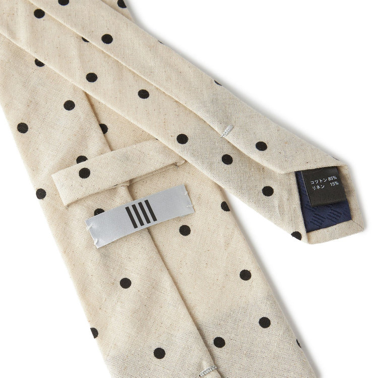 シルバーライン 【SILVER LINE】コットンシルクドットネクタイ 8.0cm幅/アイボリー その他