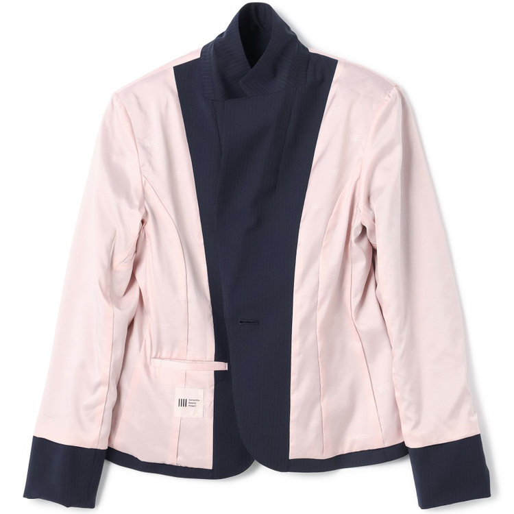 スーツセレクト 【SUIT SELECT×Samantha Thavasa】【年間】1釦ジャケット/ネイビー×ストライプ/4S/マシンウォシャブル 紺中間