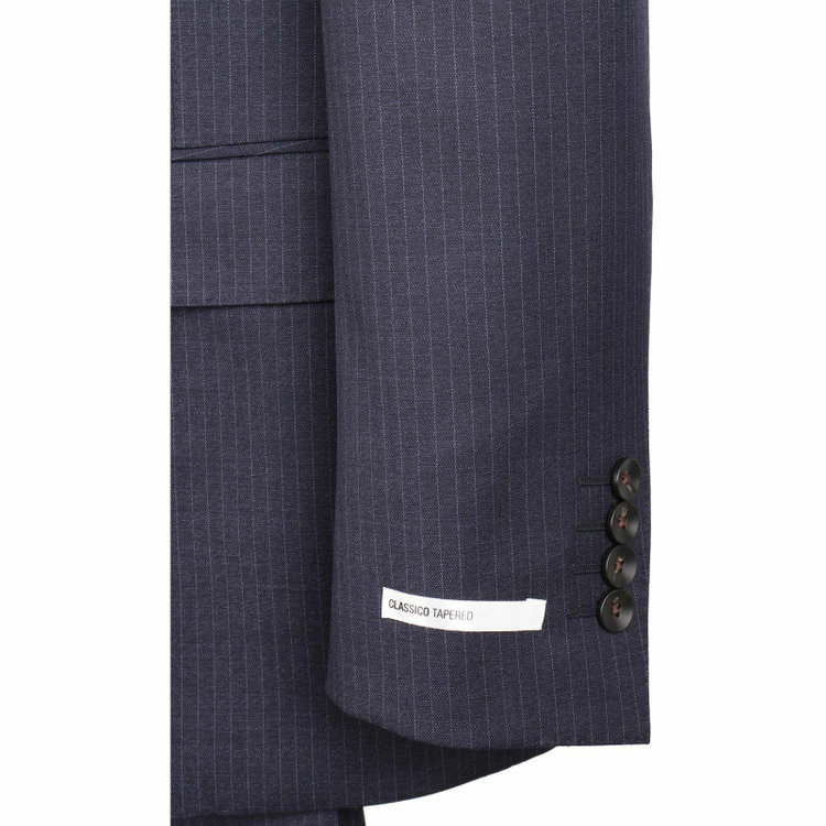 スーツセレクト 【WEB限定/OUTLET】【CLASSICO TAPERED】【秋冬】2釦シングルスーツ 1タック/ネイビー×ストライプ/ストレッチ ネイビー系(紺)
