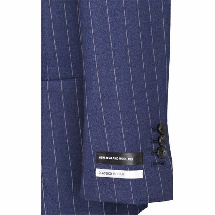 スーツセレクト 【WEB限定/OUTLET】【CLASSICO TAPERED】【春夏】3釦段返りシングルスーツ 2タック/ネイビー×ストライプ/パッチポケット＆サイドAJ/NEW ZEALAND WOOL MIX ネイビー系(紺)