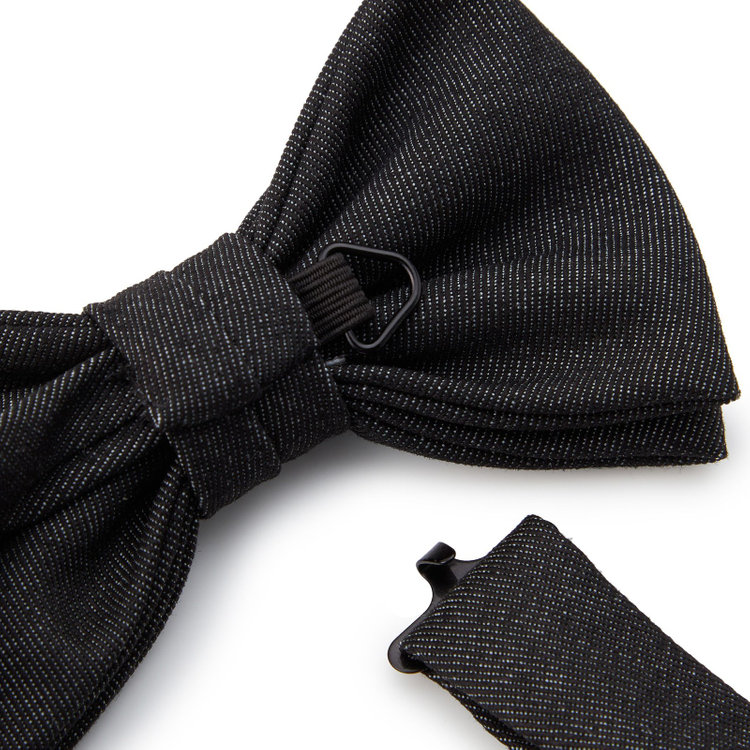 シルバーライン 蝶ネクタイ/ブラック×デニム 黒