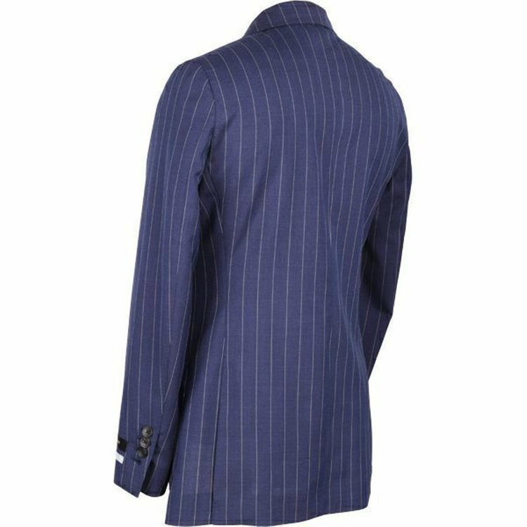 スーツセレクト 【WEB限定/OUTLET】【CLASSICO TAPERED】【春夏】3釦段返りシングルスーツ 2タック/ネイビー×ストライプ/パッチポケット＆サイドAJ/NEW ZEALAND WOOL MIX ネイビー系(紺)