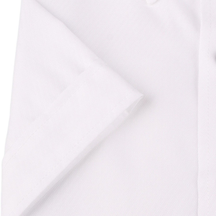 ブラックライン 【発送在庫あり】【BLACK LINE/半袖】【形態安定】ボタンダウンドレスワイシャツ/ホワイト×ドビーツイル/釦・釦付糸：ネイビー ホワイト系(白)