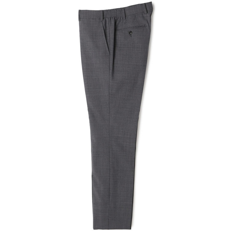 ブラックライン 【SLIM TAPERED_2】【春夏】2釦シングルスーツ 0タック/グレー×シャドー/ウエストシャーリング/4S SUSTAINABILITY&ECOLOGY FABRIC/※パンツ裾上げ済仕様 グレー中間