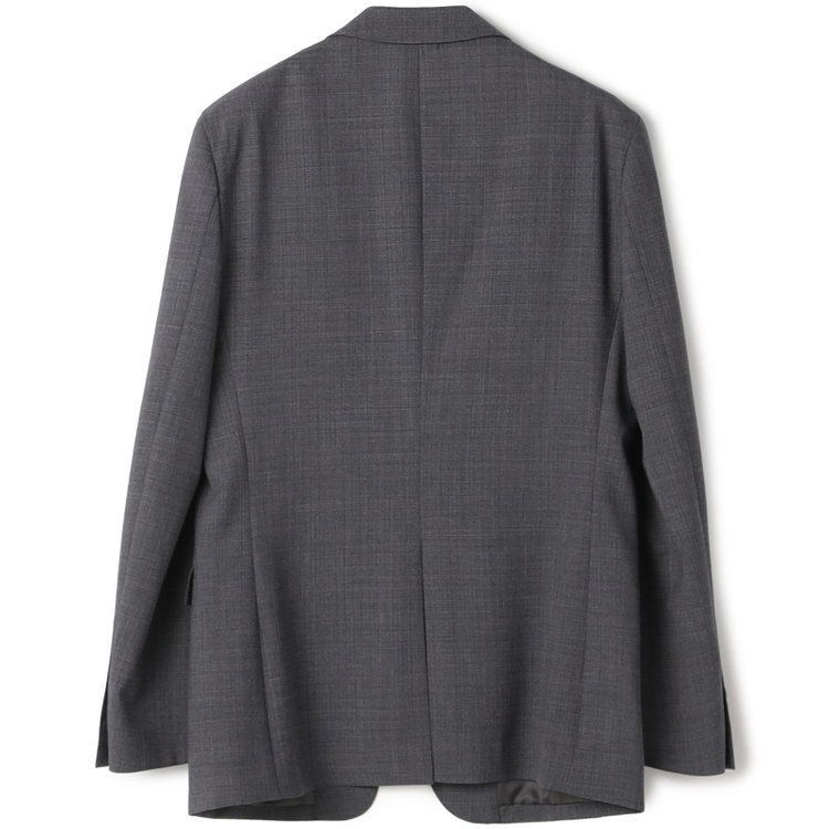 ブラックライン 【SLIM TAPERED_2】【春夏】2釦シングルスーツ 0タック/グレー×シャドー/ウエストシャーリング/4S SUSTAINABILITY&ECOLOGY FABRIC/※パンツ裾上げ済仕様 グレー中間