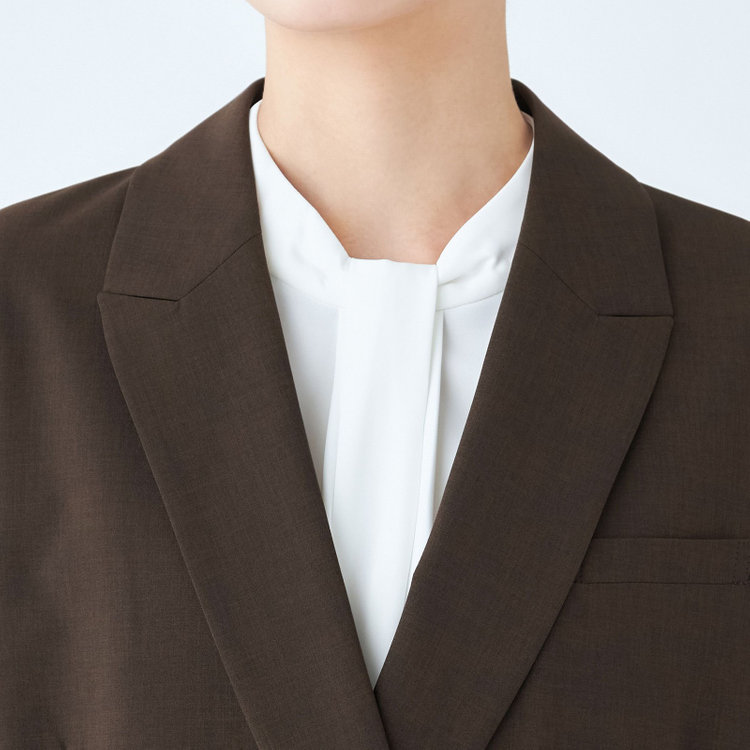 シルバーライン 【発送在庫あり】【SL】【年間】4釦1掛けダブルジャケット/ブラウン/ウォッシャブル 茶中間