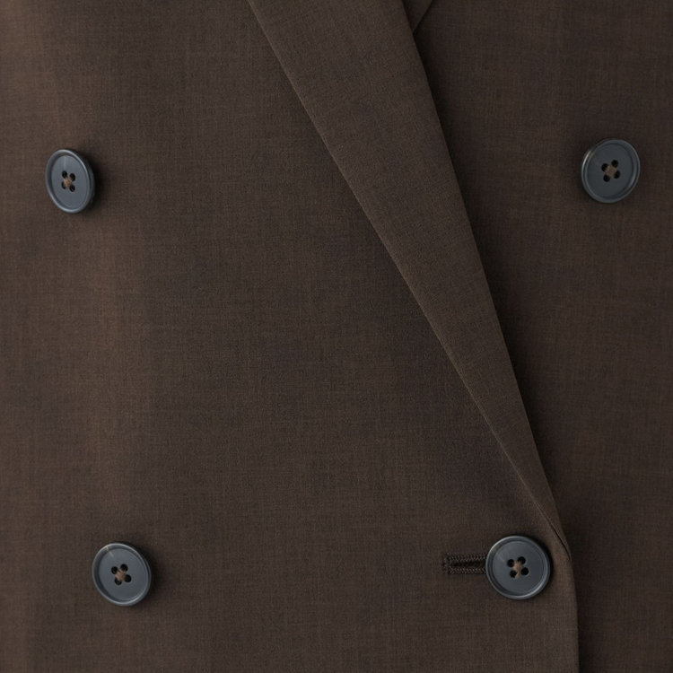 シルバーライン 【発送在庫あり】【SL】【年間】4釦1掛けダブルジャケット/ブラウン/ウォッシャブル 茶中間