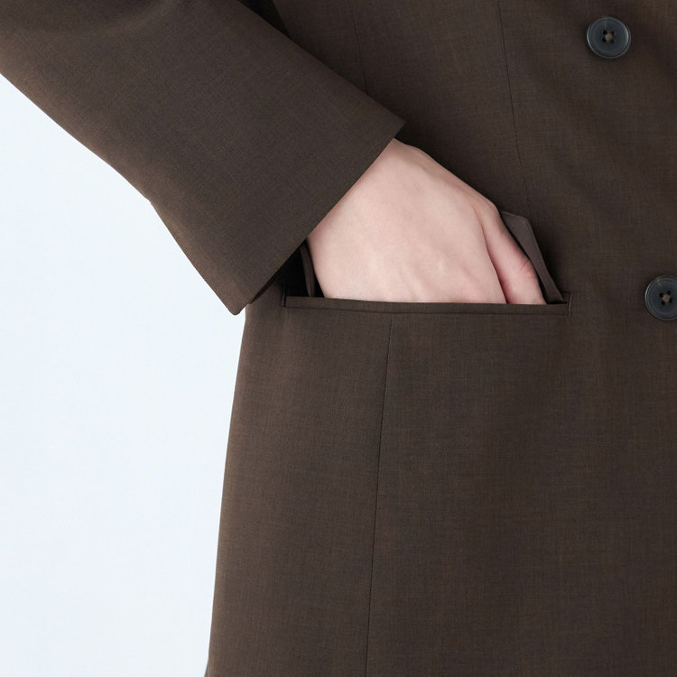 シルバーライン 【発送在庫あり】【SL】【年間】4釦1掛けダブルジャケット/ブラウン/ウォッシャブル 茶中間