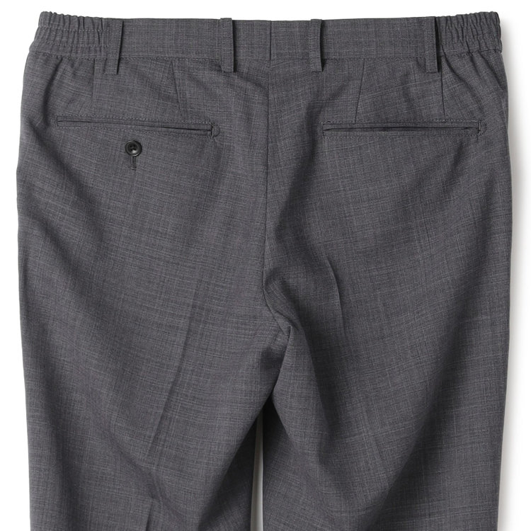 ブラックライン 【SLIM TAPERED_2】【春夏】2釦シングルスーツ 0タック/グレー×シャドー/ウエストシャーリング/4S SUSTAINABILITY&ECOLOGY FABRIC/※パンツ裾上げ済仕様 グレー中間