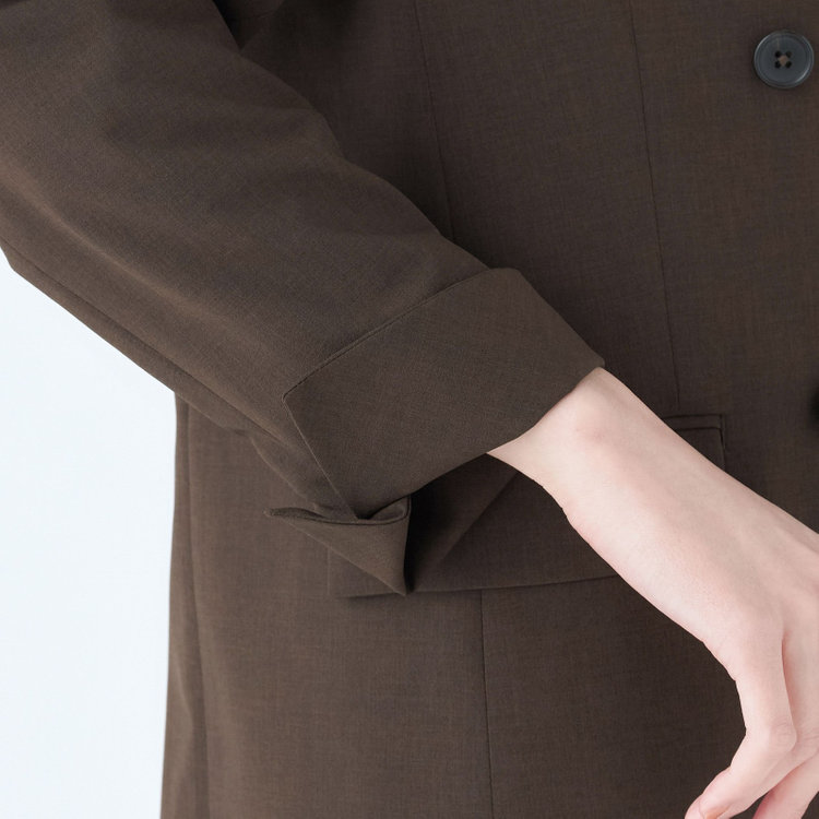 シルバーライン 【発送在庫あり】【SL】【年間】4釦1掛けダブルジャケット/ブラウン/ウォッシャブル 茶中間