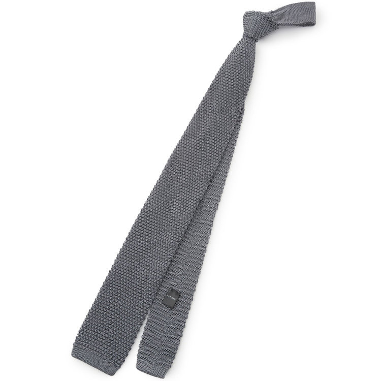 シルバーライン 【SL】シルクニットネクタイ 7.0cm幅/グレー その他