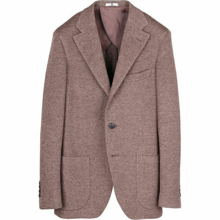 スーツセレクト 【WEB限定/OUTLET】【CLASSICO TAPERED】【春夏】コットンブレンド3釦段返りジャケット/ブラウン×ニット素材/lanificio luigi zanieri fabric made in italy ブラウン系(茶)