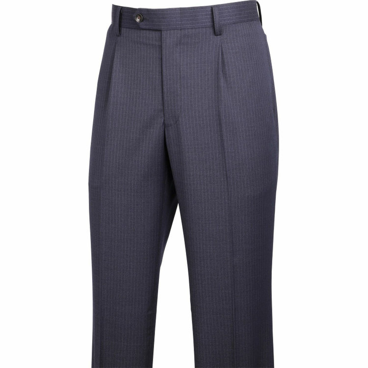 スーツセレクト 【WEB限定/OUTLET】【CLASSICO TAPERED】【秋冬】2釦シングルスーツ 1タック/ネイビー×ストライプ/ストレッチ ネイビー系(紺)