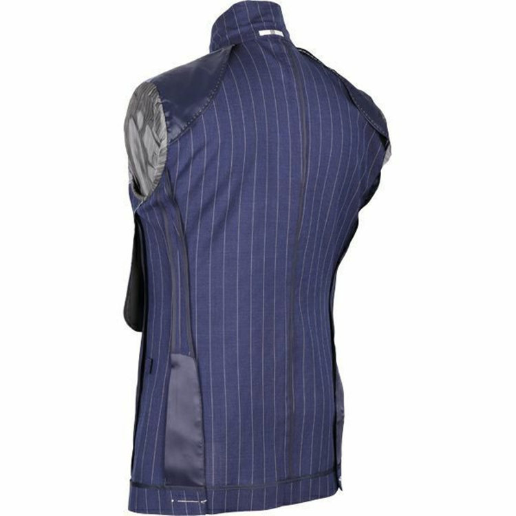 スーツセレクト 【WEB限定/OUTLET】【CLASSICO TAPERED】【春夏】3釦段返りシングルスーツ 2タック/ネイビー×ストライプ/パッチポケット＆サイドAJ/NEW ZEALAND WOOL MIX ネイビー系(紺)