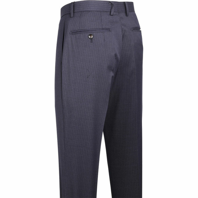 スーツセレクト 【WEB限定/OUTLET】【CLASSICO TAPERED】【秋冬】2釦シングルスーツ 1タック/ネイビー×ストライプ/ストレッチ ネイビー系(紺)