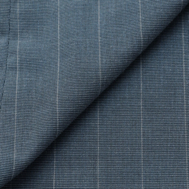 ブラックライン 【SLIM TAPERED_2】【春夏】2釦シングルスーツ 0タック/ブルー×ストライプ/ウエストシャーリング/4S SUSTAINABILITY&ECOLOGY FABRIC/ウォッシャブル/※パンツ裾上げ済仕様 緑中間