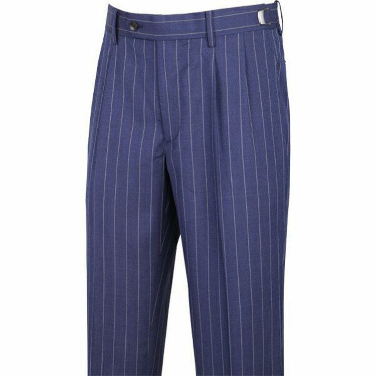 スーツセレクト 【WEB限定/OUTLET】【CLASSICO TAPERED】【春夏】3釦段返りシングルスーツ 2タック/ネイビー×ストライプ/パッチポケット＆サイドAJ/NEW ZEALAND WOOL MIX ネイビー系(紺)