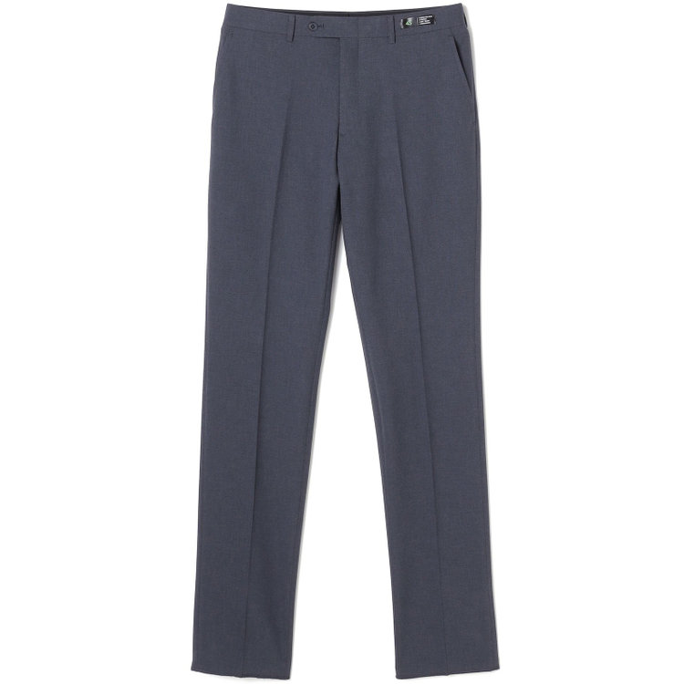ブラックライン 【SLIM TAPERED】【春夏】0タックテーパードパンツ/ネイビー×バーズアイ/「氷撃」冷感PRINT/4S SUSTAINABILITY&ECOLOGY FABRIC「ウォッシャブル」「ストレッチ」/※裾上げ済み仕様 紺中間