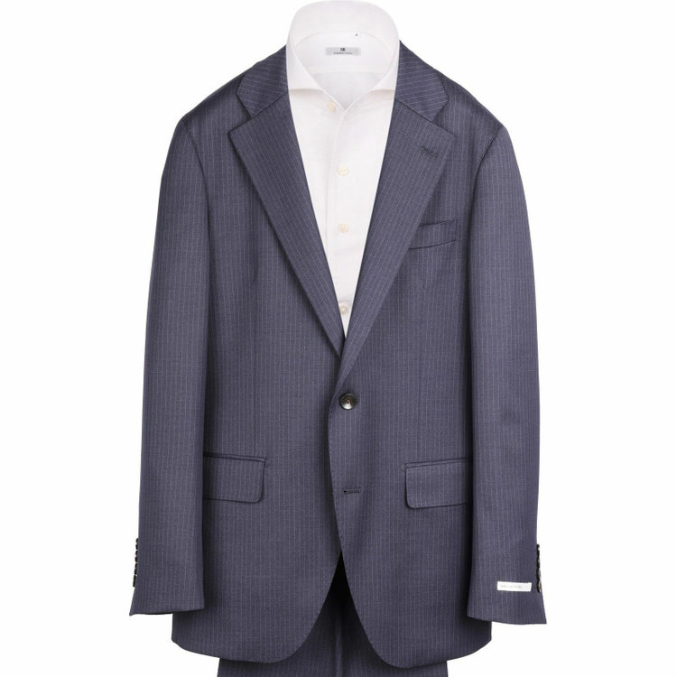 スーツセレクト 【WEB限定/OUTLET】【CLASSICO TAPERED】【秋冬】2釦シングルスーツ 1タック/ネイビー×ストライプ/ストレッチ ネイビー系(紺)