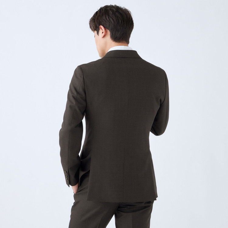 シルバーライン 【CLASSICO TAPERED】【秋冬】6釦2掛けダブルスーツ 2タック/ブラウン/ウエストムーブ/NEW ZEALAND WOOL MIX/※裾上げ必要 茶中間