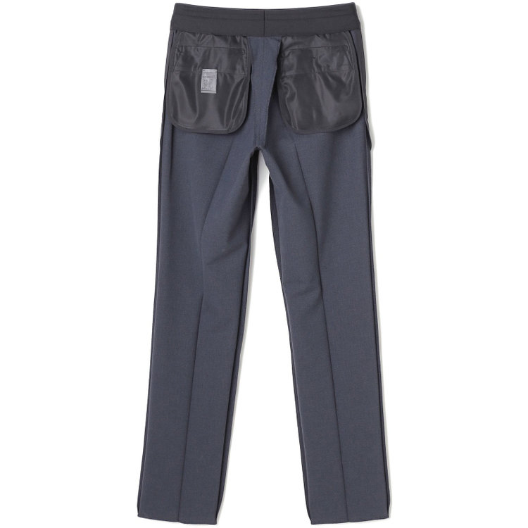 ブラックライン 【SLIM TAPERED】【春夏】0タックテーパードパンツ/ネイビー×バーズアイ/「氷撃」冷感PRINT/4S SUSTAINABILITY&ECOLOGY FABRIC「ウォッシャブル」「ストレッチ」/※裾上げ済み仕様 紺中間