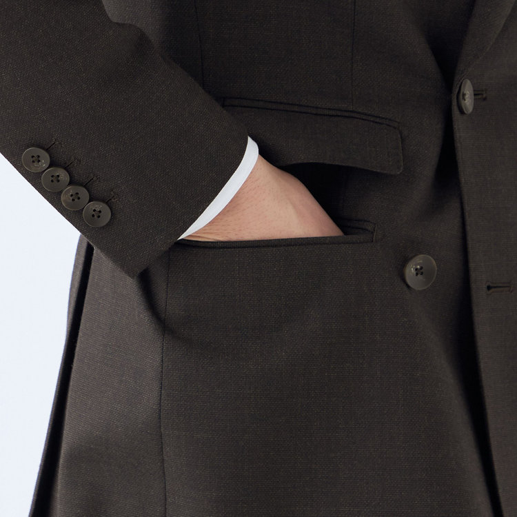 シルバーライン 【CLASSICO TAPERED】【秋冬】6釦2掛けダブルスーツ 2タック/ブラウン/ウエストムーブ/NEW ZEALAND WOOL MIX/※裾上げ必要 茶中間