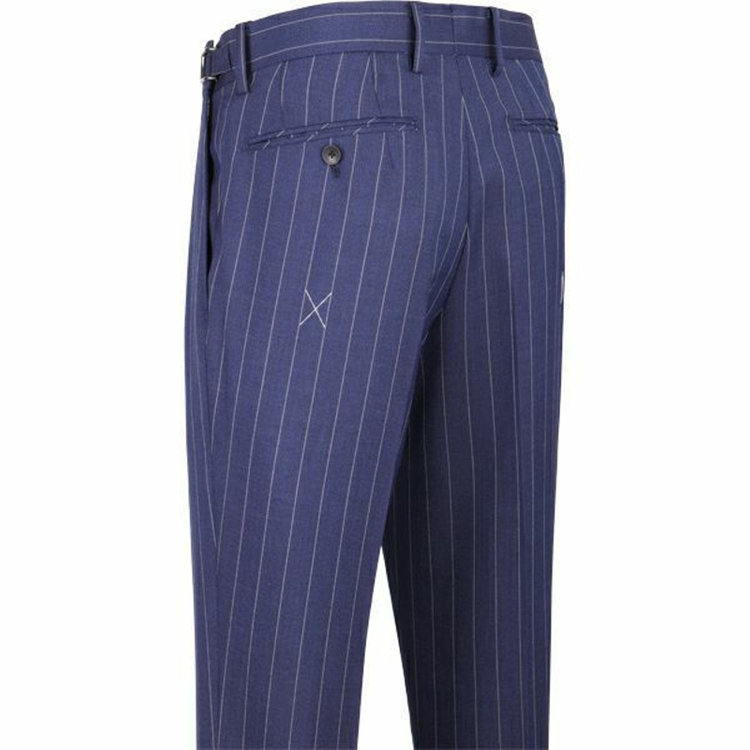 スーツセレクト 【WEB限定/OUTLET】【CLASSICO TAPERED】【春夏】3釦段返りシングルスーツ 2タック/ネイビー×ストライプ/パッチポケット＆サイドAJ/NEW ZEALAND WOOL MIX ネイビー系(紺)