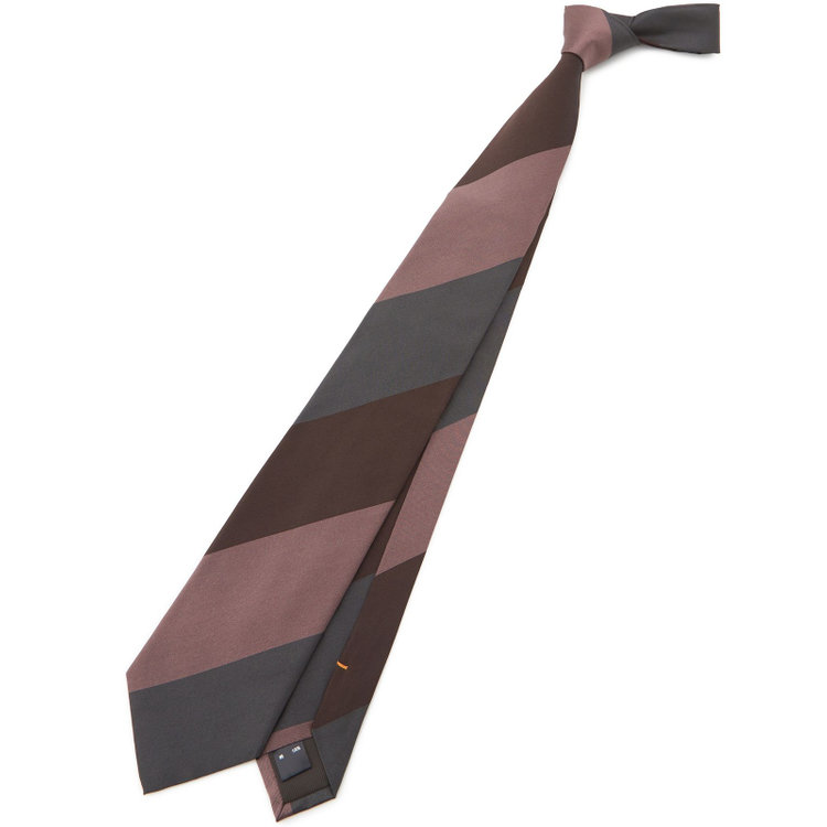 シルバーライン 【SILVER LINE】シルクストライプネクタイ 8.5cm幅/ブラウン×グレー×ダークピンク/SARUTAHIKO COFFEE その他