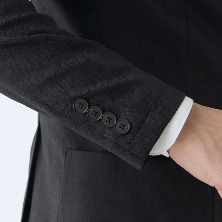 シルバーライン 【発送在庫あり】【RBC】【春夏】ポリエステル2釦ジャケット/ブラック/パッチポケット/4S SUSTAINABILITY&ECOLOGY FABRIC 黒