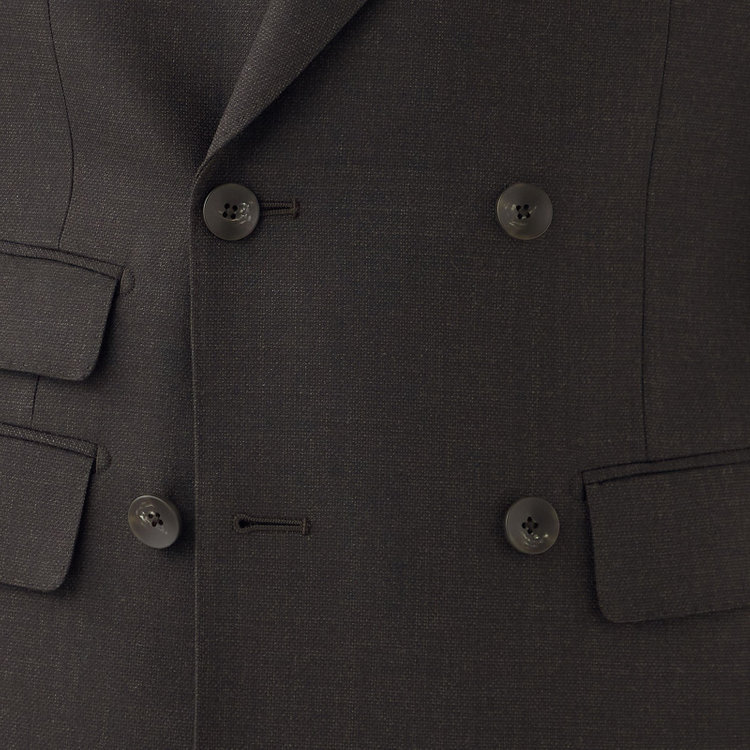 シルバーライン 【CLASSICO TAPERED】【秋冬】6釦2掛けダブルスーツ 2タック/ブラウン/ウエストムーブ/NEW ZEALAND WOOL MIX/※裾上げ必要 茶中間