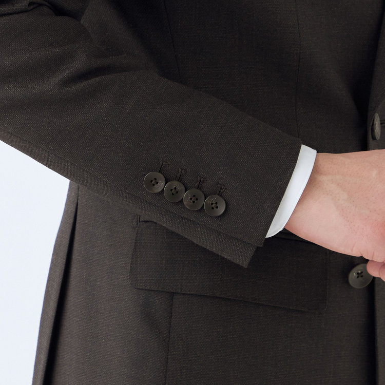シルバーライン 【CLASSICO TAPERED】【秋冬】6釦2掛けダブルスーツ 2タック/ブラウン/ウエストムーブ/NEW ZEALAND WOOL MIX/※裾上げ必要 茶中間