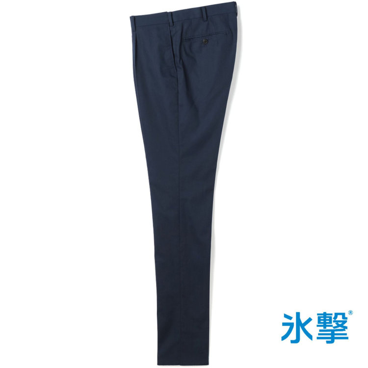 SUIT SELECT　アウトレット 【WEB限定/OUTLET/汚れ・キズ等有】【CLASSICO TAPERED】【春夏】1タックテーパードパンツ/ネイビー/ウエストムーブ仕様/「FREEZETECH 氷撃」冷感PRINT/※裾直し必要 紺中間