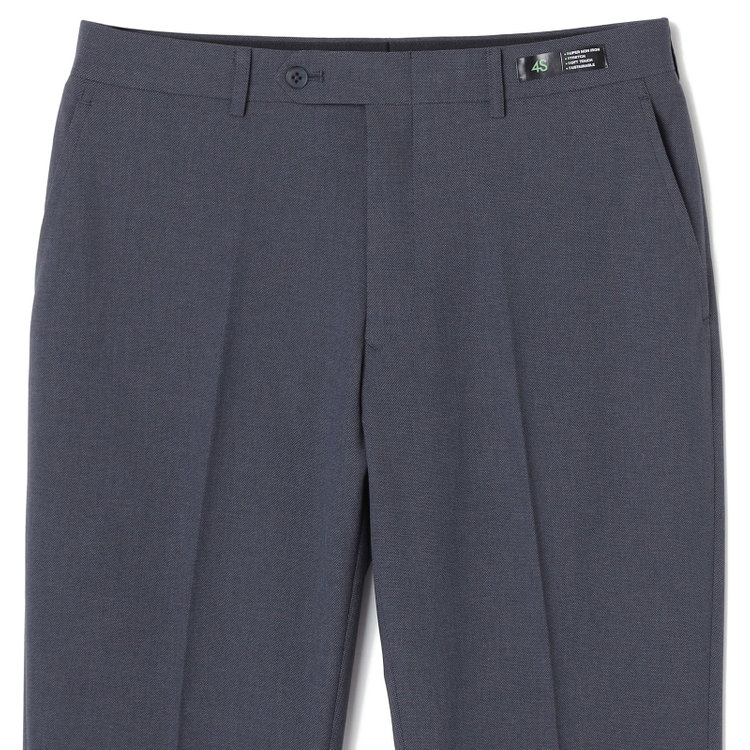 ブラックライン 【SLIM TAPERED】【春夏】0タックテーパードパンツ/ネイビー×バーズアイ/「氷撃」冷感PRINT/4S SUSTAINABILITY&ECOLOGY FABRIC「ウォッシャブル」「ストレッチ」/※裾上げ済み仕様 紺中間