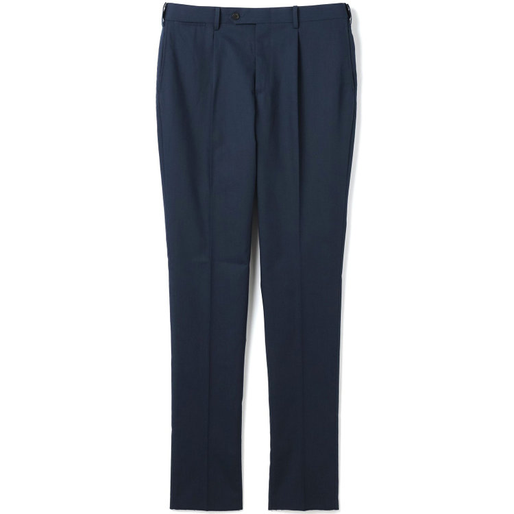 SUIT SELECT　アウトレット 【WEB限定/OUTLET/汚れ・キズ等有】【CLASSICO TAPERED】【春夏】1タックテーパードパンツ/ネイビー/ウエストムーブ仕様/「FREEZETECH 氷撃」冷感PRINT/※裾直し必要 紺中間